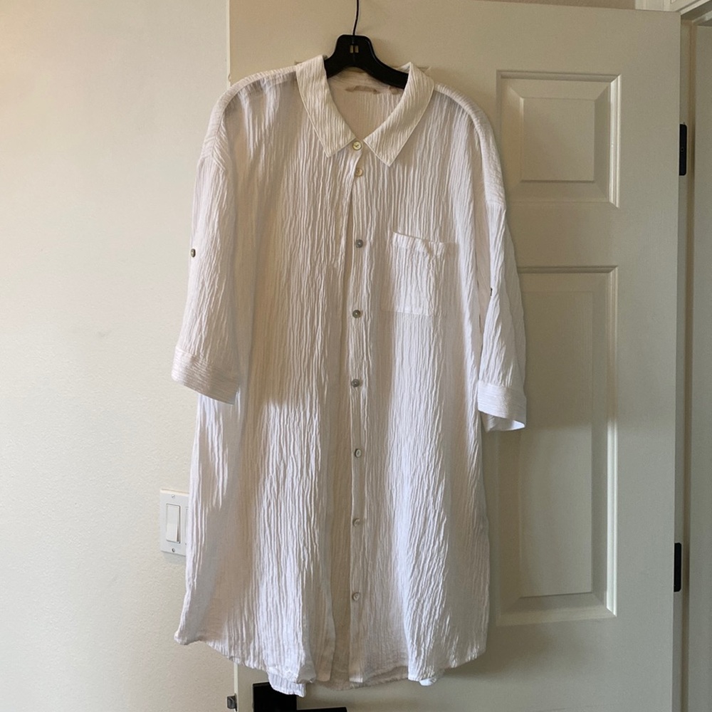 Soft Surroundings gauzy white cover-up large